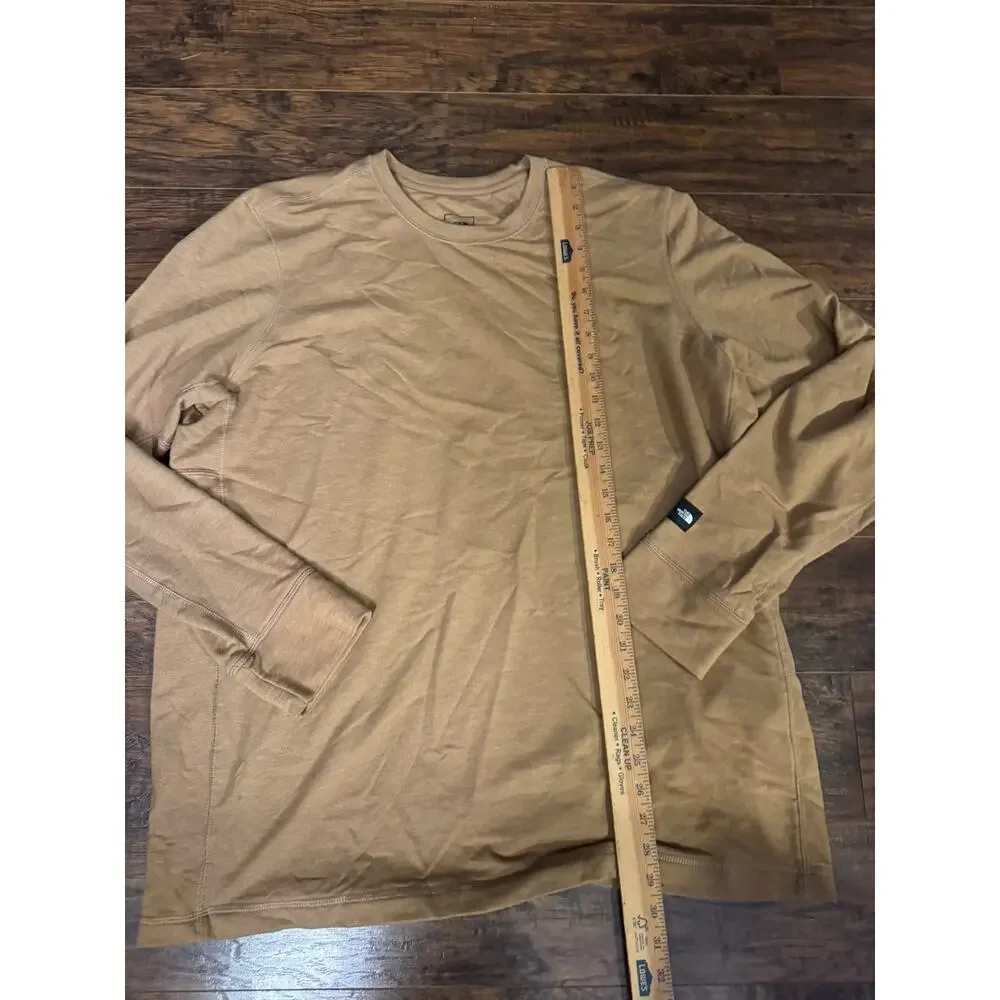 The North Face Shirt Mens Brown Long Sleeve Crew Neck Soft Stretch XXL